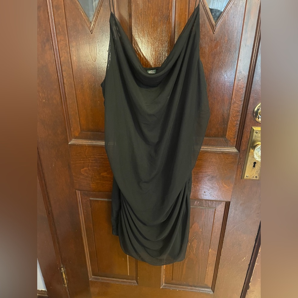 Black ruched dress